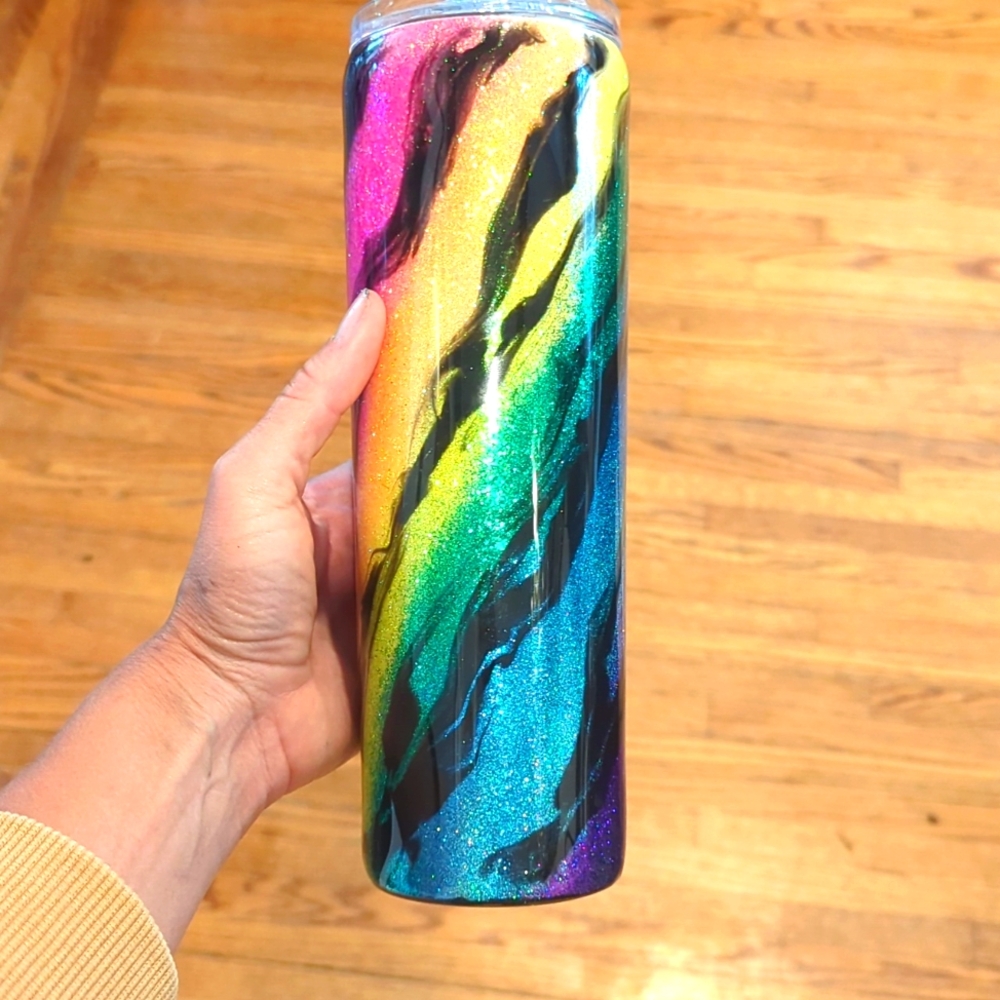 Handmade 30oz glitter tumbler